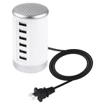 Estação de carregamento XLD4 30W com 6 portas USB, adaptador de energia AC100-240V, ficha US