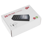 Estação de carregamento rápido 100W com 24 portas USB, carregador inteligente com indicador LED AC 100-240V, ficha US, 100W 24 portas USB ficha US