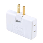 Extensão Multi Tomada Mini Slim Sem Fios 1 para 3 com Rotação de 180 Graus 15A, Ficha US, AC 110-220V