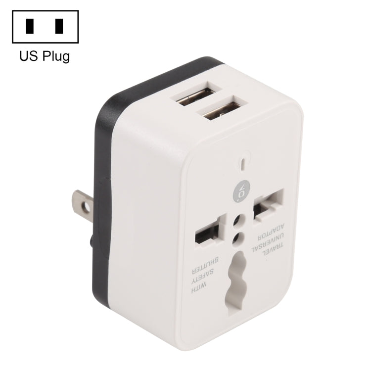 WN-2018 Adaptador de Energia para Carregador de Viagem com Dupla USB, Ficha US, Ficha US