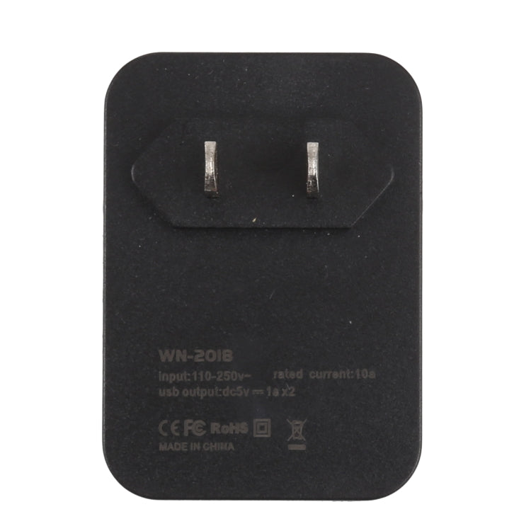 WN-2018 Adaptador de Energia para Carregador de Viagem com Dupla USB, Ficha US, Ficha US