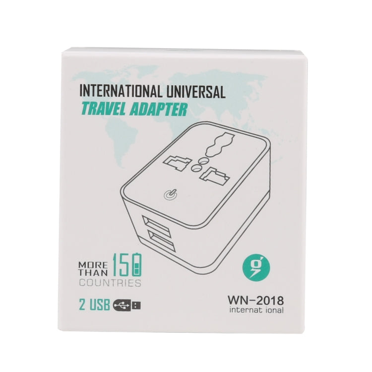 WN-2018 Adaptador de Energia para Carregador de Viagem com Dupla USB, Ficha US, Ficha US