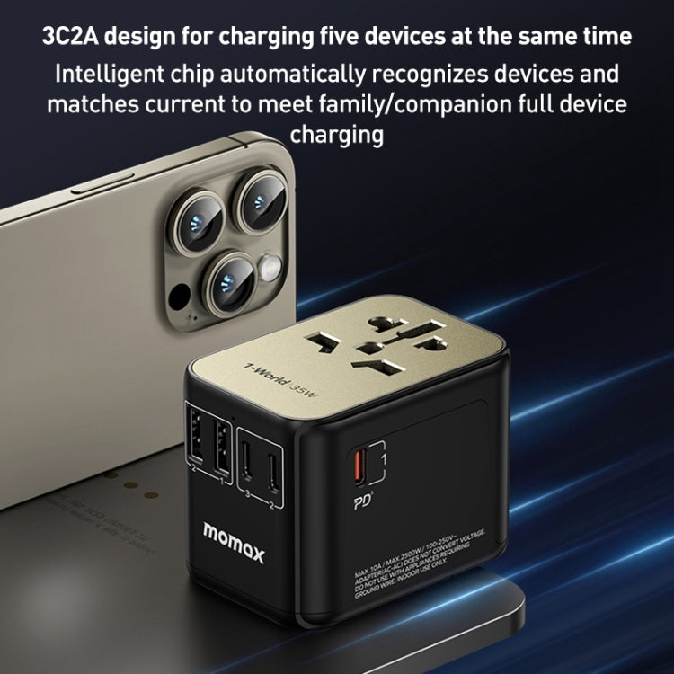 Adaptador de Energia de Carregamento Rápido MOMAX 1-World UA9 PD 35W, UA9