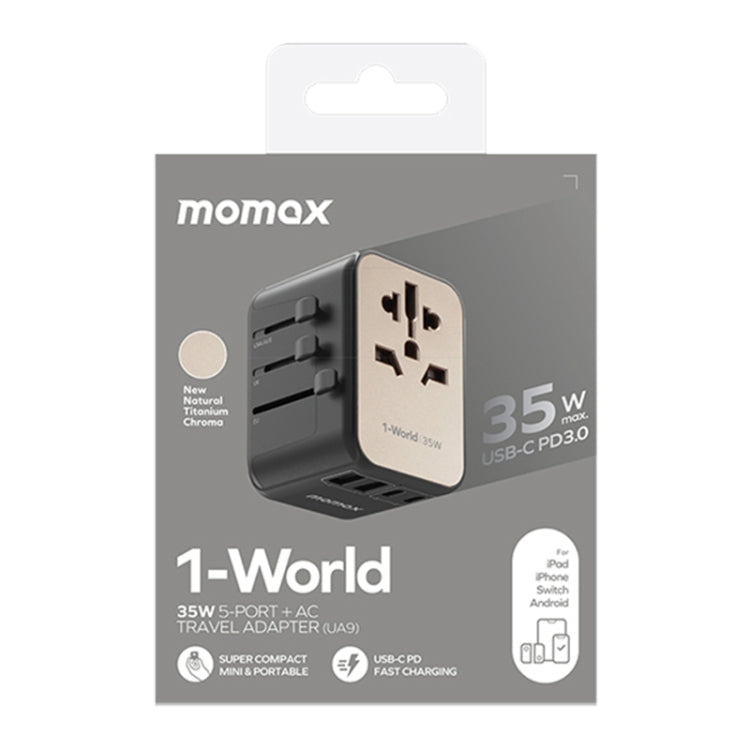 Adaptador de Energia de Carregamento Rápido MOMAX 1-World UA9 PD 35W, UA9