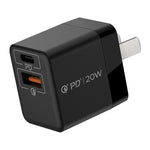 MOMAX UM36 PD 20W Carregador Rápido USB-C / Type-C + USB, Adaptador de Energia, Ficha CN, UM36
