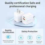 MOMAX UM36 PD 20W Carregador Rápido USB-C / Type-C + USB, Adaptador de Energia, Ficha CN, UM36