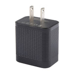Carregador de Viagem PD 20W USB-C/Tipo-C + Portas USB QC 3.0 com Padrão Xadrez, Ficha US, Ficha US (Preto)