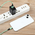 Carregador de Viagem PD 20W USB-C/Tipo-C + Portas USB QC 3.0 com Padrão Xadrez, Ficha US, Ficha US (Preto)