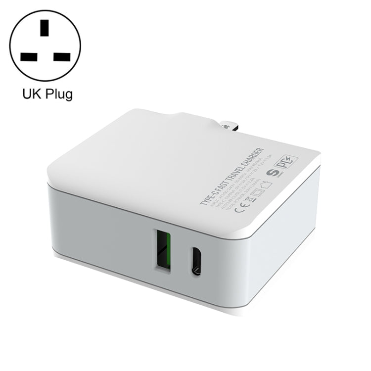 LDNIO A4403C Carregador Rápido Dobrável de Viagem 30W PD + Auto-id com Cabo USB-C / Type-C de 1m, Ficha AU, com Cabo Type-C, 30W com Cabo Type-C