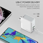 LDNIO A4403C Carregador Rápido Dobrável de Viagem 30W PD + Auto-id com Cabo Micro USB de 1m, Ficha EU, com Cabo Micro USB