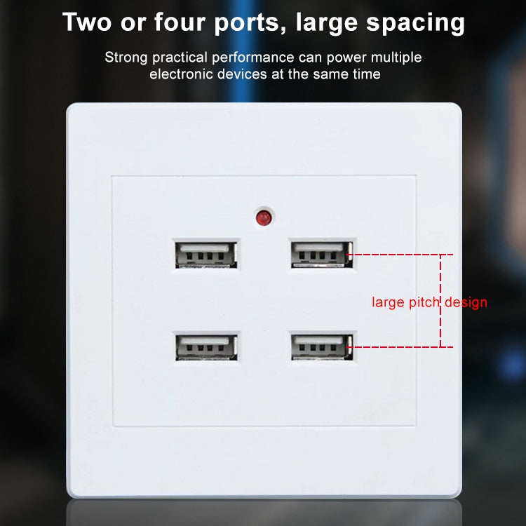 5V 3.1A 4 Ports USB Wall Charger Adapter Dock Station Socket Power Panel, 36V input, 4 Ports USB 2.0