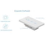 Interruptor de Parede Inteligente WS-US-02 com Painel de Vidro Temperado, Controlo por APP EWeLink & Toque, 2A 2 Gangues, AC 90V-250V, Plugue US, 2 Gangues