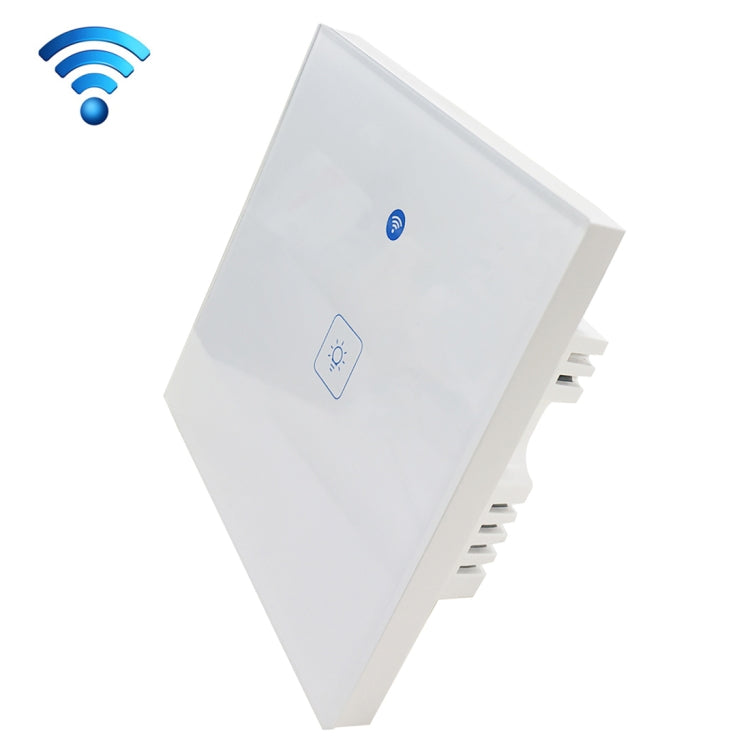 Interruptor de parede inteligente WS-UK-01 com painel de vidro temperado, controlo por APP EWeLink e toque, 2A, 1 gangue, AC 90V-250V, ficha UK, 1 gangue