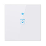 Interruptor de parede inteligente WS-UK-01 com painel de vidro temperado, controlo por APP EWeLink e toque, 2A, 1 gangue, AC 90V-250V, ficha UK, 1 gangue