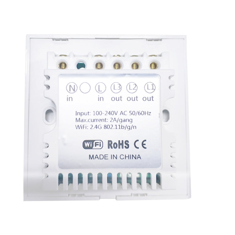 Interruptor de parede inteligente WS-UK-01 com painel de vidro temperado, controlo por APP EWeLink e toque, 2A, 1 gangue, AC 90V-250V, ficha UK, 1 gangue
