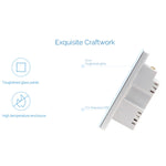 Interruptor de parede inteligente WS-UK-01 com painel de vidro temperado, controlo por APP EWeLink e toque, 2A, 1 gangue, AC 90V-250V, ficha UK, 1 gangue
