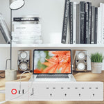 2 portas USB + 4 fichas UK, tomada inteligente com controlo remoto WiFi, compatível com Alexa e Google Home, comprimento do cabo: 1,8m, AC 90-265V, ficha UK, 4xUSB + 3x ficha UK (ficha UK)