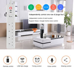 2 portas USB + 4 fichas UK, tomada inteligente com controlo remoto WiFi, compatível com Alexa e Google Home, comprimento do cabo: 1,8m, AC 90-265V, ficha UK, 4xUSB + 3x ficha UK (ficha UK)