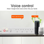 2 portas USB + 4 fichas UK, tomada inteligente com controlo remoto WiFi, compatível com Alexa e Google Home, comprimento do cabo: 1,8m, AC 90-265V, ficha UK, 4xUSB + 3x ficha UK (ficha UK)