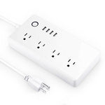 4 portas USB + 4 fichas US, tomada inteligente com controlo remoto WiFi, compatível com Alexa e Google Home, AC 110-240V, ficha US, 4xUSB + 4x ficha US (ficha US)