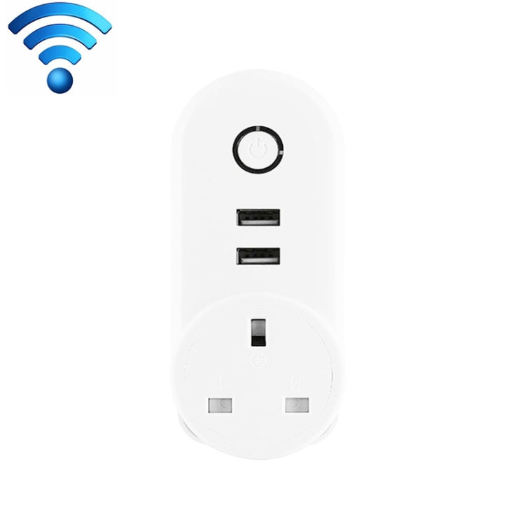 Tomada inteligente SA-002 com 2 portas USB + 1 ficha EU, compatível com Alexa e Google Home, AC 110V-230V, ficha EU, ficha UK, ficha US