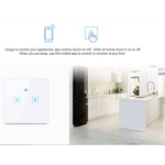Interruptor de Parede Inteligente WS-EU-01 com Painel de Vidro Temperado, Controlo por APP EWeLink e Toque, 2A 1 Canal, AC 90V-250V, Plugue UE, 1 Canal