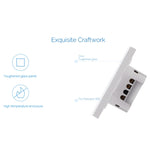 Interruptor de Parede Inteligente WS-EU-01 com Painel de Vidro Temperado, Controlo por APP EWeLink e Toque, 2A 1 Canal, AC 90V-250V, Plugue UE, 1 Canal