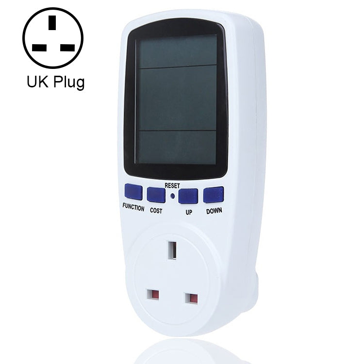 Medidor de Energia LCD AC 230-250V 50Hz Máx 13A Watt Volt Analisador de Potência Tensão Monitor Automático de Eletricidade, Plugue UK, AC 230-250V Plugue UK