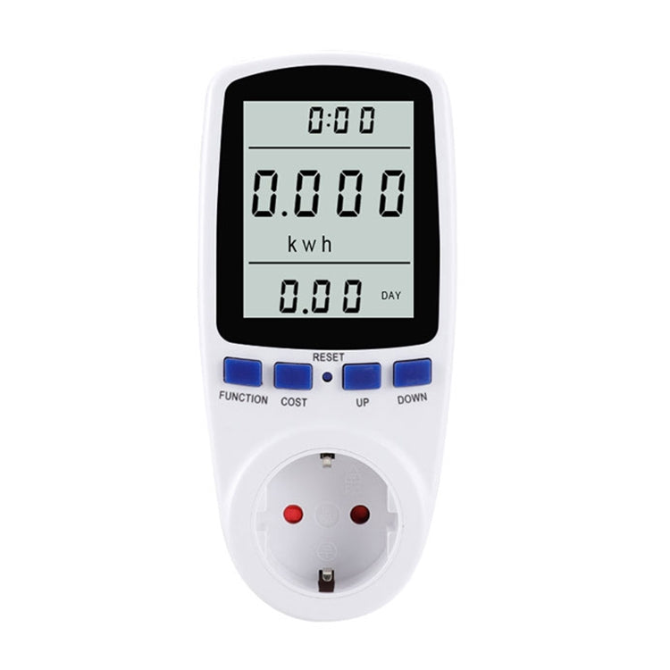 Medidor de Energia LCD AC 230V 50Hz Máx 16A Watt Volt Analisador de Potência Tensão Monitor Automático de Eletricidade, Plugue EU, AC 230V Plugue EU