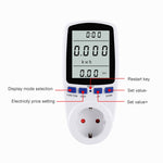 Medidor de Energia LCD AC 230V 50Hz Máx 16A Watt Volt Analisador de Potência Tensão Monitor Automático de Eletricidade, Plugue EU, AC 230V Plugue EU