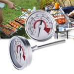 Termómetros para Forno em Aço Inoxidável para Churrasco, Fumador, Grelhador Termómetro Bimetálico Medidor de Temperatura com Dupla Exibição e Vidro Anti-embaçamento, WSS-411