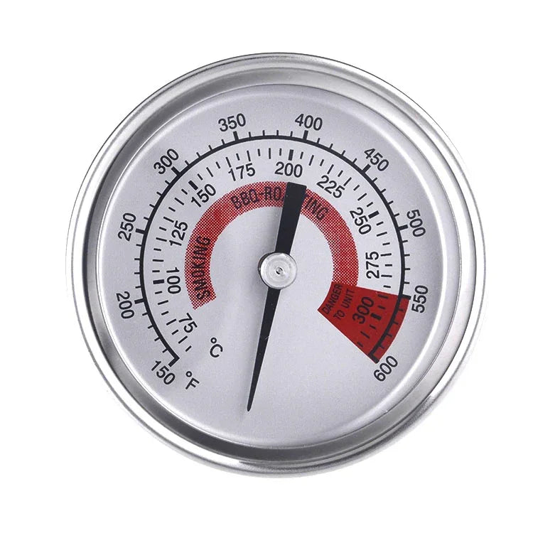 Termómetros para Forno em Aço Inoxidável para Churrasco, Fumador, Grelhador Termómetro Bimetálico Medidor de Temperatura com Dupla Exibição e Vidro Anti-embaçamento, WSS-411