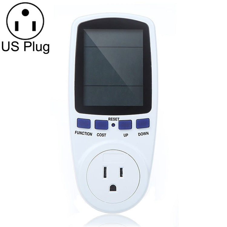 Medidor de Energia LCD AC 120V 60Hz Máx 15A Watt Amps Volt Monitor de Uso de Eletricidade, Plugue US, AC 120V Plugue US