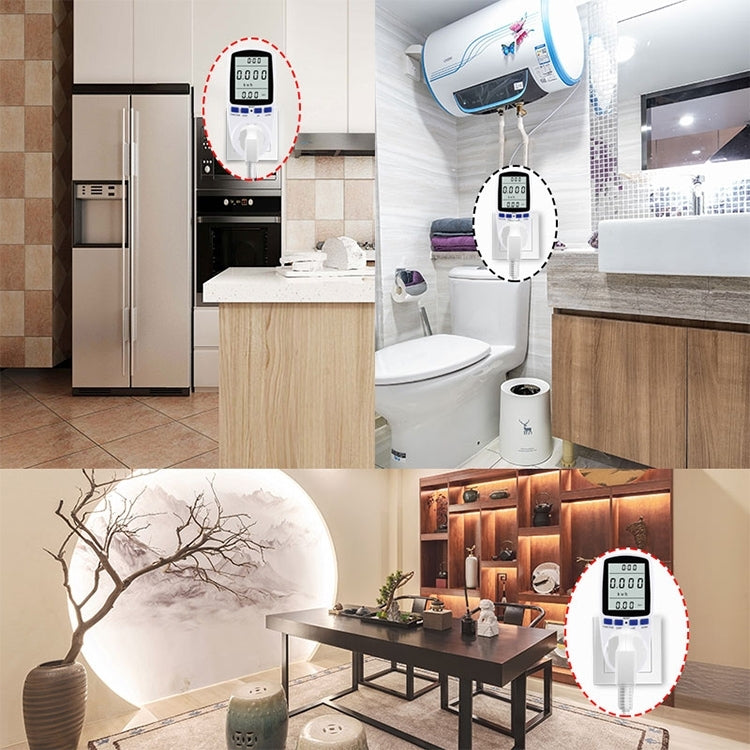 Medidor de Energia LCD AC 120V 60Hz Máx 15A Watt Amps Volt Monitor de Uso de Eletricidade, Plugue US, AC 120V Plugue US