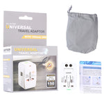 Conversor Universal de Viagem Multi-funções 110-250V com Interfaces USB Duplas, Plugues EU / UK / US / AU