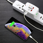 Conversor Universal de Viagem Multi-funções 110-250V com Interfaces USB Duplas, Plugues EU / UK / US / AU