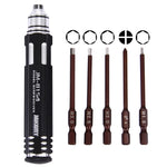 Conjunto de Chaves de Fenda Modelo 6 em 1 JAKEMY JM-8154 com Pontas de Precisão S-2 de 65mm (Cruz 3.0, Hexágono H1.5 & H2.0 & H2.5 & H3.0), JM-8154