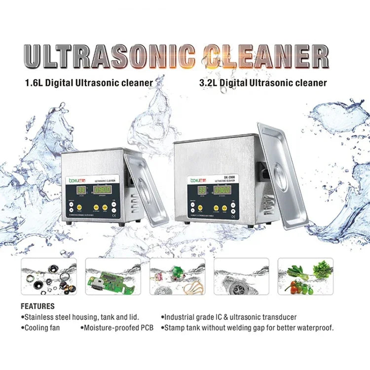 Limpeza Ultrassónica BAKU BK-2000 120W 3.36L com Ecrã LCD e Cesto, AC 220V, Plug UE, BK-2000 120W 3.36L 220V