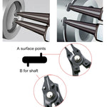 Alicate 4 em 1 para Anéis de Fixação 10-15mm Circlip Combinado Clipe de Retenção 45-180 Graus, 4 em 1