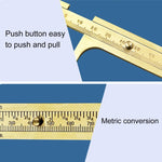 Calibrador Vernier Deslizante Mini Portátil de Latão 80mm para Medição de Contas e Joias, 80mm