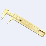 Calibrador Vernier Deslizante Mini Portátil de Latão 100mm para Medição de Contas e Joias, 100mm