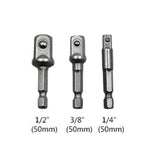 Conjunto de 3 Peças Barra de Extensão para Bits de Soquete Adaptador de Haste Hexagonal Broca para Porca (1/4, 3/8, 1/2 polegadas), Comprimento:50mm, Comprimento: 50mm