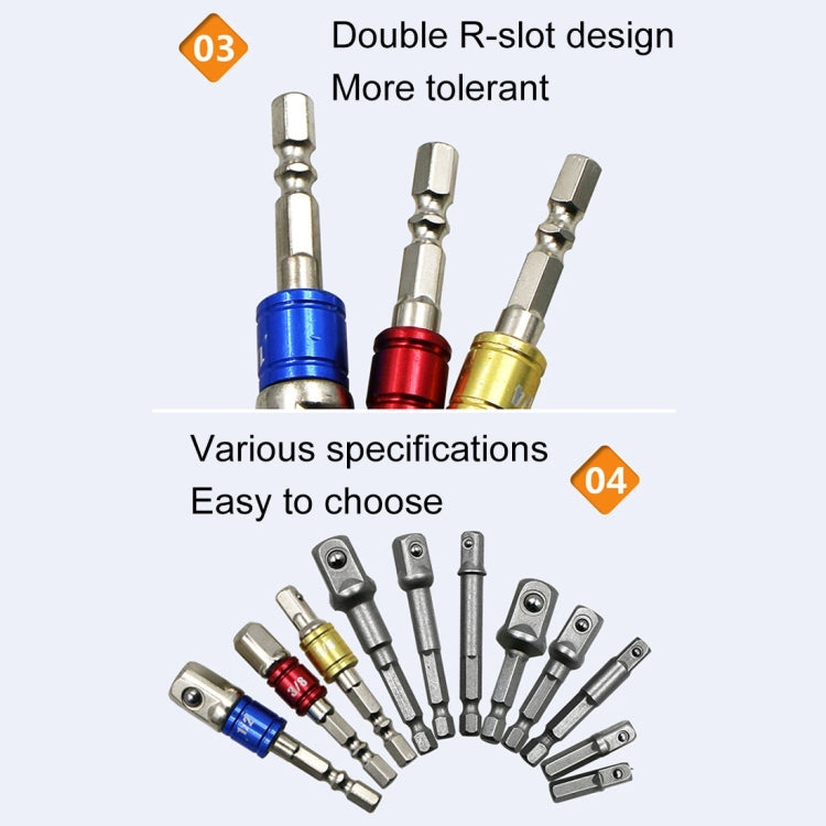 Conjunto de 3 Peças Barra de Extensão para Bits de Soquete Adaptador de Haste Hexagonal Broca para Porca (1/4, 3/8, 1/2 polegadas), Comprimento:50mm, Comprimento: 50mm
