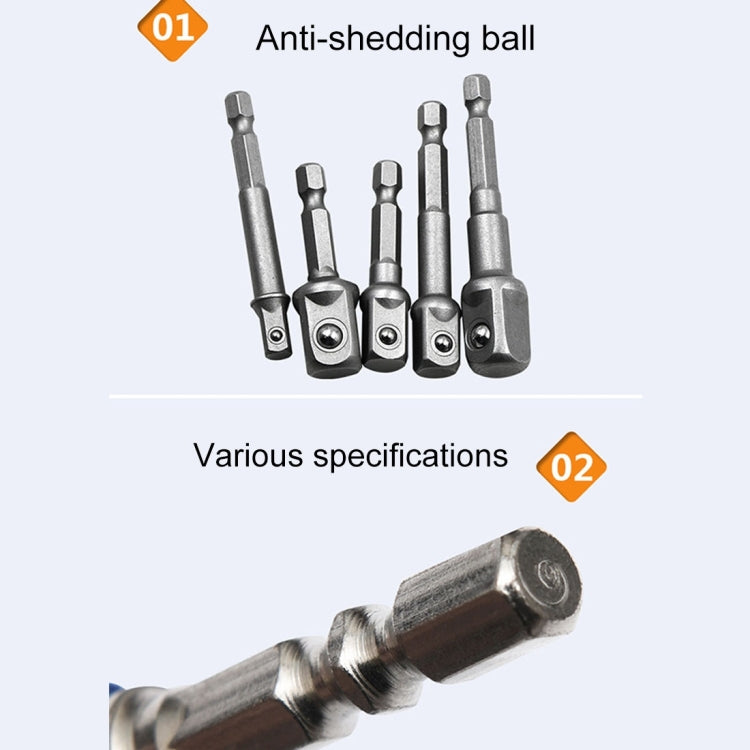 Conjunto de 3 Peças Barra de Extensão para Soquete Adaptador de Haste Hexagonal Broca Chave de Porca para Furadeira (1/4, 3/8, 1/2 polegadas), Comprimento: 65-73mm, 3 Peças Comprimento: 65-73mm