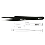 Pinça de Volume para Extensão de Pestanas em Aço Inoxidável de Precisão Extra Longa Mais Recente BEST BST-17C, BST-17C