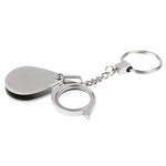 Lupa Dobrável Portátil de Metal para Joalharia, Antiga, com Lente de Aumento e Chaveiro