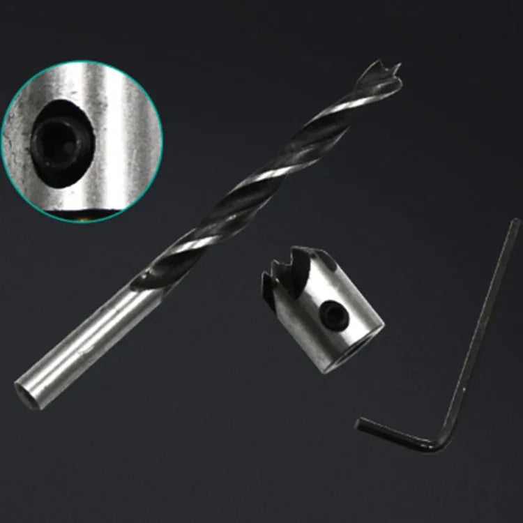 Conjunto de Brocas de Aço Rápido de 4 em 1 para Countersink e Chanfrar em Marcenaria, 3-6mm, 4 PCS/Conjunto