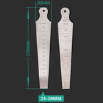 Calibre de Folga em Cunha 15-30mm Régua de Aço Inoxidável Medidor de Inclinação para Inspeção Métrico e Imperial, 15-30mm Métrico Imperial