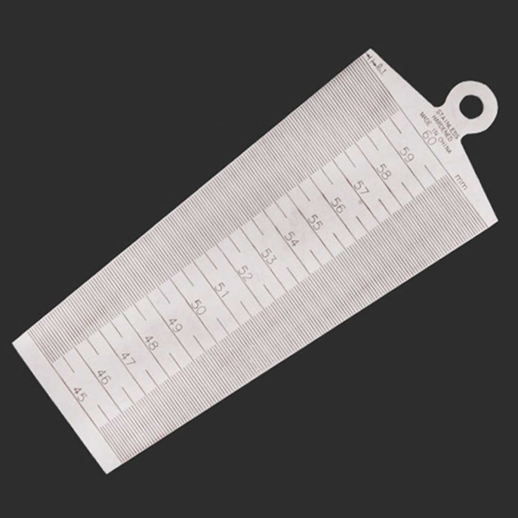 Calibre de Folga em Cunha 45-60mm Régua de Aço Inoxidável Medidor de Inclinação para Inspeção Métrico, 45-60mm Métrico