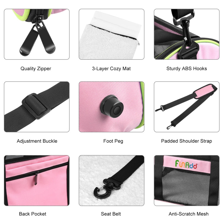 FUNADD Bolsa de Transporte para Animais de Estimação para Viagem, Bolsa de Ombro Dobrável, Bolsa de Transporte